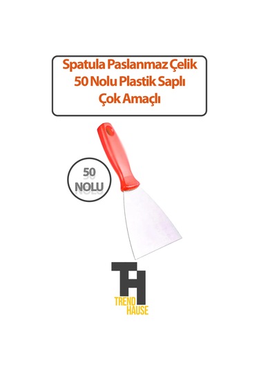 Spatula Paslanmaz Çelik 50 No'lu Plastik Saplı Çok Amaçlı