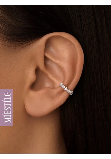 Miestilo Delme Gerektirmeyen Takı Küpesi Gümüş 925 Tek Küpe Gümüş 244524395 Gümüş