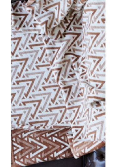 Tek Kişilik Peluş Battaniye Kahverengi Bej