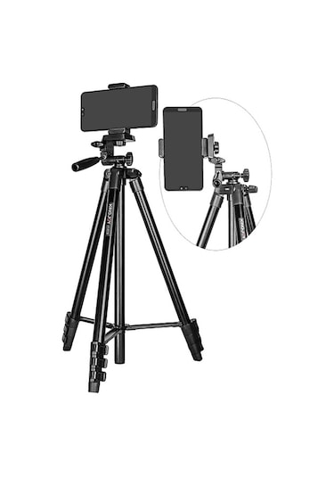 Kıngjoy Vt-831scb Uzaktan Kumandalı + Cep Telefonu Standlı Video Tripodu Siyah Medium Siyah