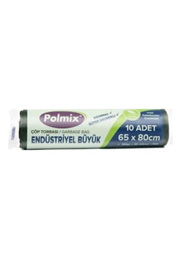Polmix Endüstriyel Büyük Boy Çöp Torbası 20 Adet Siyah 65 x 80 CM