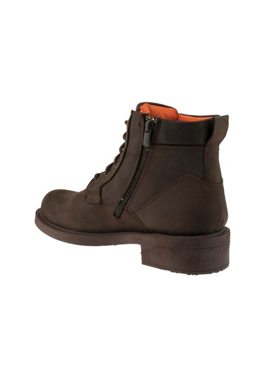 Jump 14510 C Kahve Fermuarlı Deri Bot Koyu Kahverengi