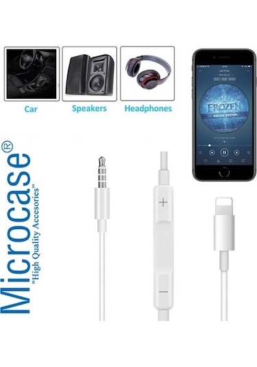 Microcase Ses Kontrol Özellikli Apple iPhone Uyumlu Lightning To Aux Çevirici Mh021