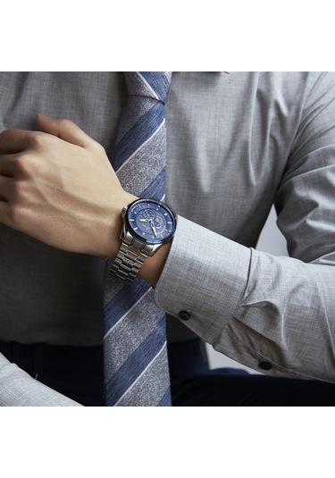 Mızums Erkek Moda Alaşımlı Kasa Paslanmaz Çelik Bantlı Saat İş Takvimi Su Geçirmez Kuvars Kol Saati Titanyum