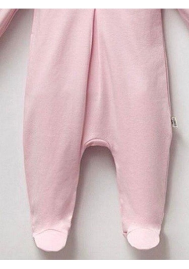 Kız Bebek Şapkalı Fiyonklu Tulum-15128 Pudra