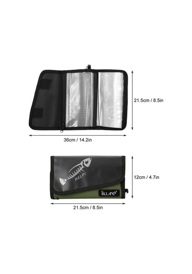 Novahub Katlanabilir Balıkçı Çantası: 6 Şeffaf Cep Ve Su Geçirmez Oxford Kumaş, Kolay Taşıma İçin Karabina. Küçük Boyutlu