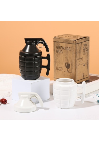 Wezone Kreatif El Bombası Desenli Seramik Kupa, Kapaklı 301-400ml Kahve/çay Bardağı, Özel Hediyelik怪诞 Mug Diğer