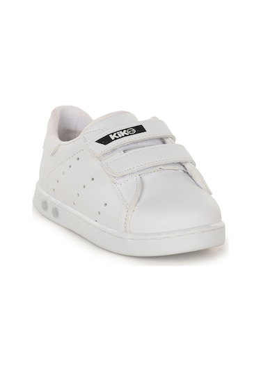 Kiko Kids Royzo Cırtlı Işıklı Erkek Bebek Spor Ayakkabı Beyaz