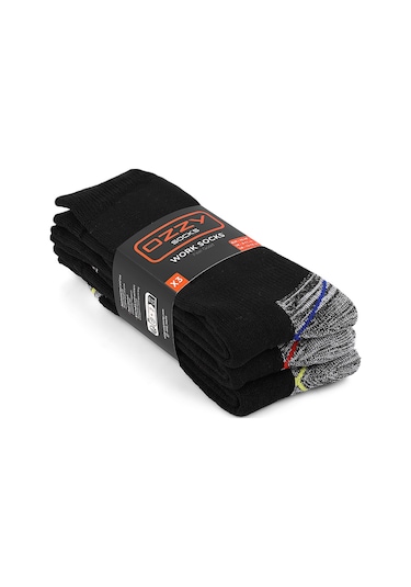 Ozzy Socks 3 Çift Erkek Dayanıklı - Koruyucu ve Topuk Burun Kalın Çorap Krem