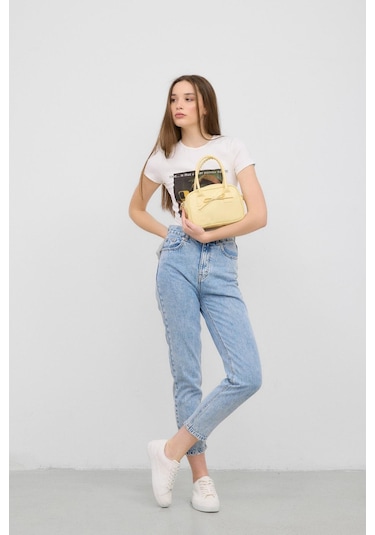 Shule Bags Perfect Kurdele Detaylı El Ve Çapraz Çanta Sarı Sarı