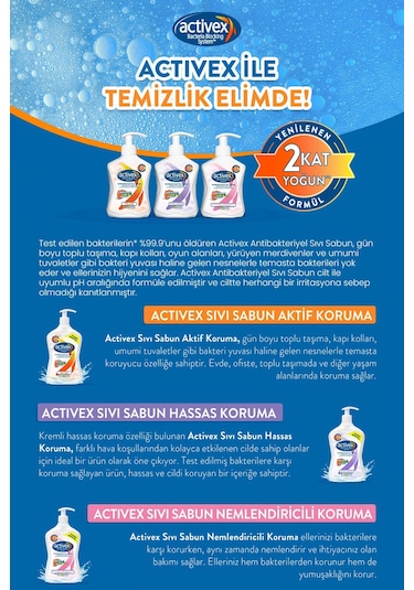 Activex Sıvı Sabun Hassas 2 X 1,5lt