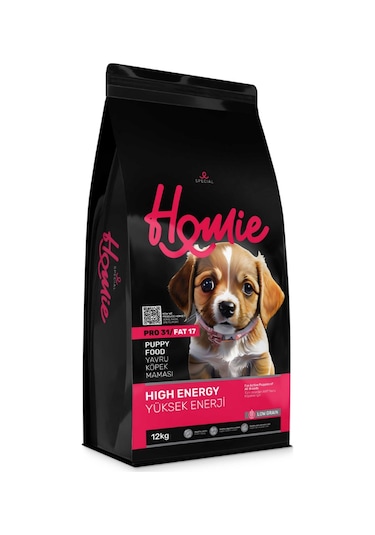 Homie Special Düşük Tahıllı Yüksek Enerjili Tavuklu Yavru Köpek Maması 12 Kg