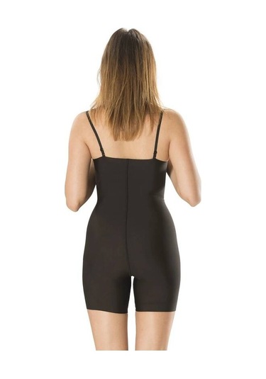 Lazer Kesim Paçalı Body Korse Siyah