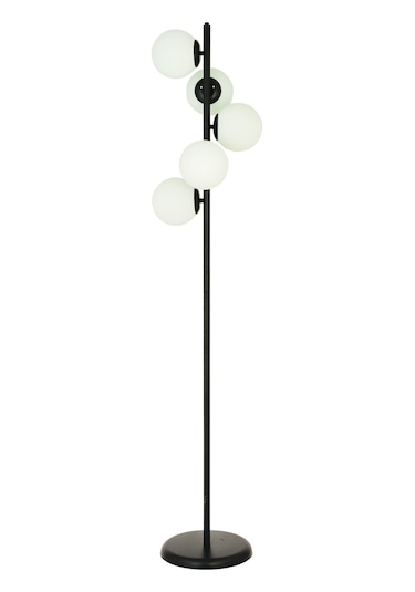 Uzel 5Li Siyah Modern Tasarım Metal Lambader