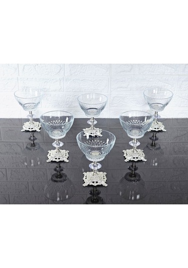 Paşabahçe Serisi Infınıty Kase & Magnolıa Kase & Dondurmalık & Şekerlik Kare Gümüş Döküm Ayaklı Naturel