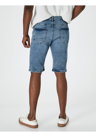 Koton Kot Şort Bermuda Slim Fit Düğmeli Cepli Orta İndigo 4sam40310nd İndigo Koton Kot Şort Bermuda Slim Fit Düğmeli Cepli Orta İndigo 4sam40310nd İndigo