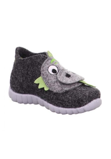 Superfit 1-800295 Happy Çocuk Siyah/gri Keçe Panduf Gri - Siyah