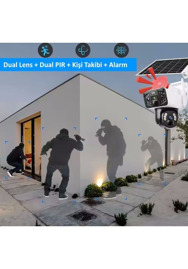 O-kam Solar3915 4g Güneş Enerjili Dual Lens 360 Görüş 128gb -siy