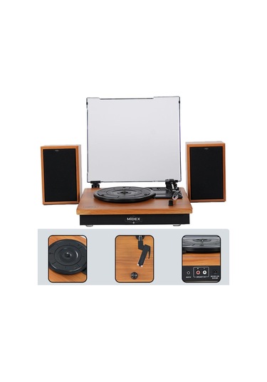Midex Mtx-450 Nostaljik Pikap Plak Çalar Ekstra Hoparlörlü Bluetooth 1 Adet