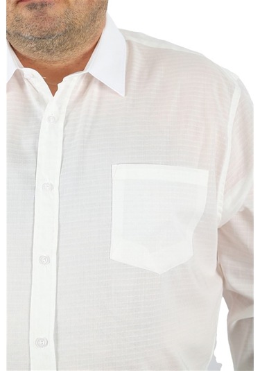 Starbattal Büyük Beden Erkek Cepli Gömlek Cuadrado 23352 BEYAZ Beyaz