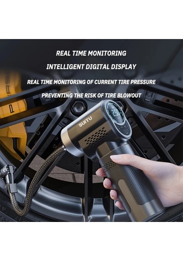 Xuweiwei 1pc Kablosuz Kablosuz El Kompresörü 150psı Elektrikli Lastik Şişirme Usb Pil Çift Güç 18650 Araba Motosiklet Bisiklet