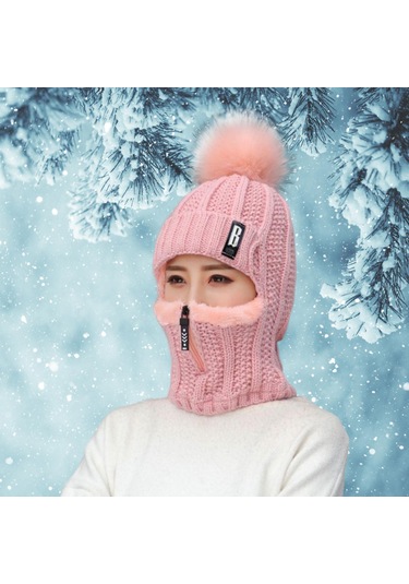 Suntek Kadınlar Kış Şapka Eşarp Bere Kapaklar Kız Pembe Pembe
