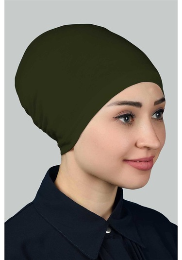 Altobeh Hazır Pratik Geçmeli Lastikli Tesettür Bone - Haki