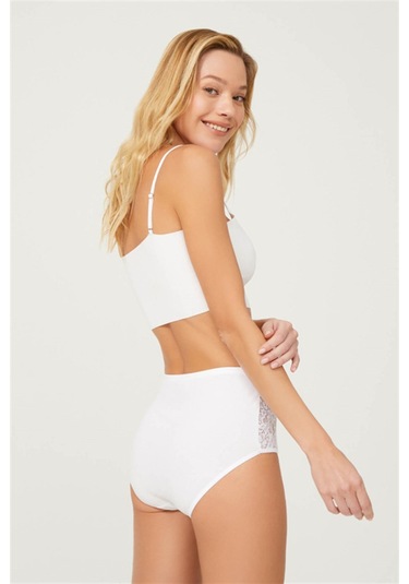 Dantel Detaylı Klasik Pamuklu Bato Külot 3'lü Paket - 3 - Çok Renkli