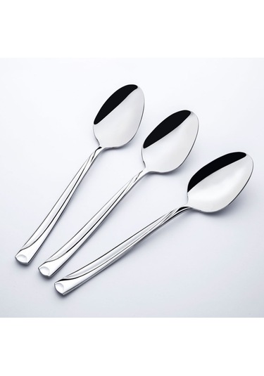 Nehir 12 Adet Fiesta Saten Yemek Kaşık 304 Kalite 3 mm Gümüş