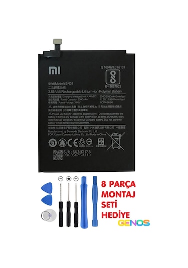 Xiaomi Redmi Note 5a Prime Bn31 Pil Batarya + Montaj Set
