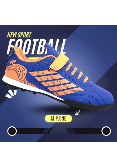 Kidessa 1746-1350 Bantlı Çocuk Halı Saha Futbol Ayakkabısı Sax Mavi Çok Renkli