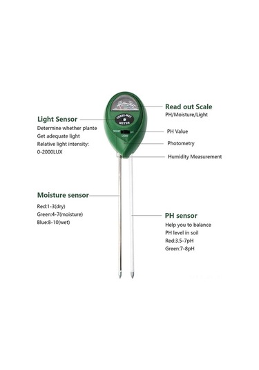 Ulzyvf Bitki Yetiştirme Toprak Test Cihazı Seti - Işık, Ph, Nem Ölçer, 3/4/5 Lü Seçenekler