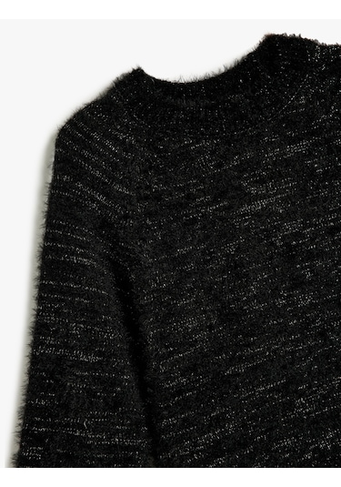 Koton Basic Triko Kazak Uzun Kollu Bisiklet Yaka Siyah 5wkg90053at Siyah