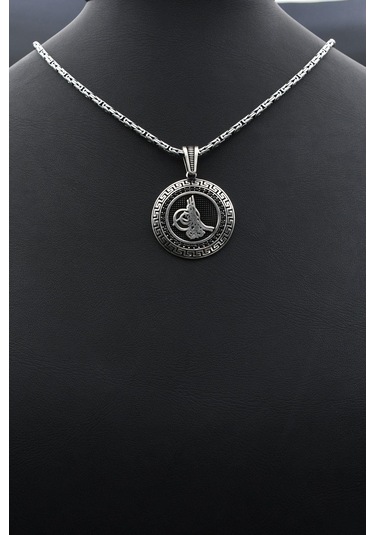 Osmanlı Tuğralı Grek Desenli 925 Ayar Gümüş Kral Zincir 2mm 902416 Gümüş