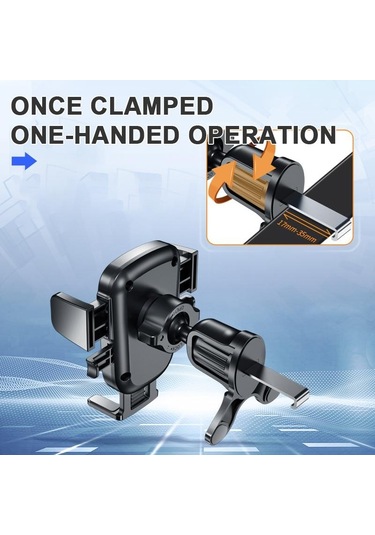Seametal Araba Hava Çıkışı Telefon Tutucu Klip Dönebilen Cep Telefonu Montaj Braketi Kanca İle Çok Fonksiyonlu Kaymaz Tutucu Standı