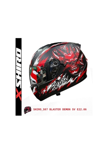 Shiro Fullface Blaster De Motosiklet Kaskı Kapalı Grafik