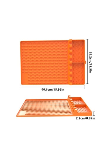 Ulzyvf Yan Turuncu Spatula Raf Matı, Izgara Yüksek Isıya Dayanıklı Barbekü Aleti 3'ü 1 Arada Turuncu