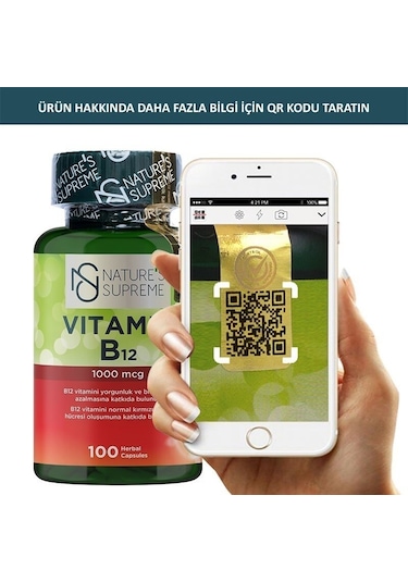 Natures Supreme Vitamin B12 1000 Mcg 100 Kapsül Aromasiz