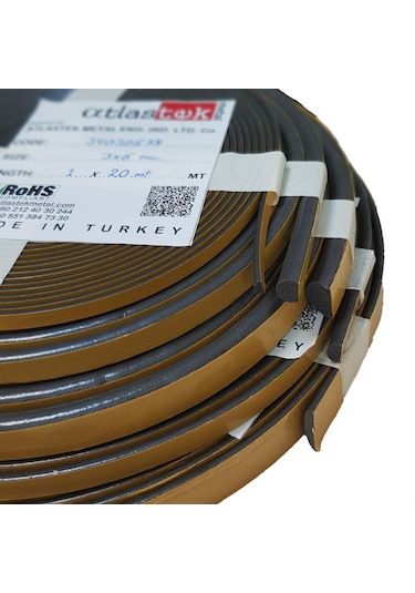 Atlastek Metal 3x10.mm/20.mt Kapı Pencere Fitil Conta Bant