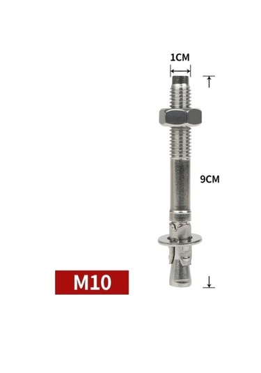 M8 Kaya Çivi Direği Paslanmaz Çelik Genişletme Vidaları - Kaya Çivisi Çekme Güçlü 4 Adet 9 CM