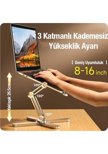Diğer Mc N86 Katlanabilir 360 Dön. Masaüstü Laptop Standı Pratik Kullanım İçin Tasarlandı