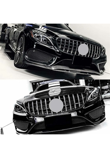 Mercedes C Serisi W205 Gtr Ön Panjur Izgara Seti Krom-siyah 2015-