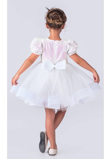 Kız Çocuk Pul Payet Balerin Model Elbise 001