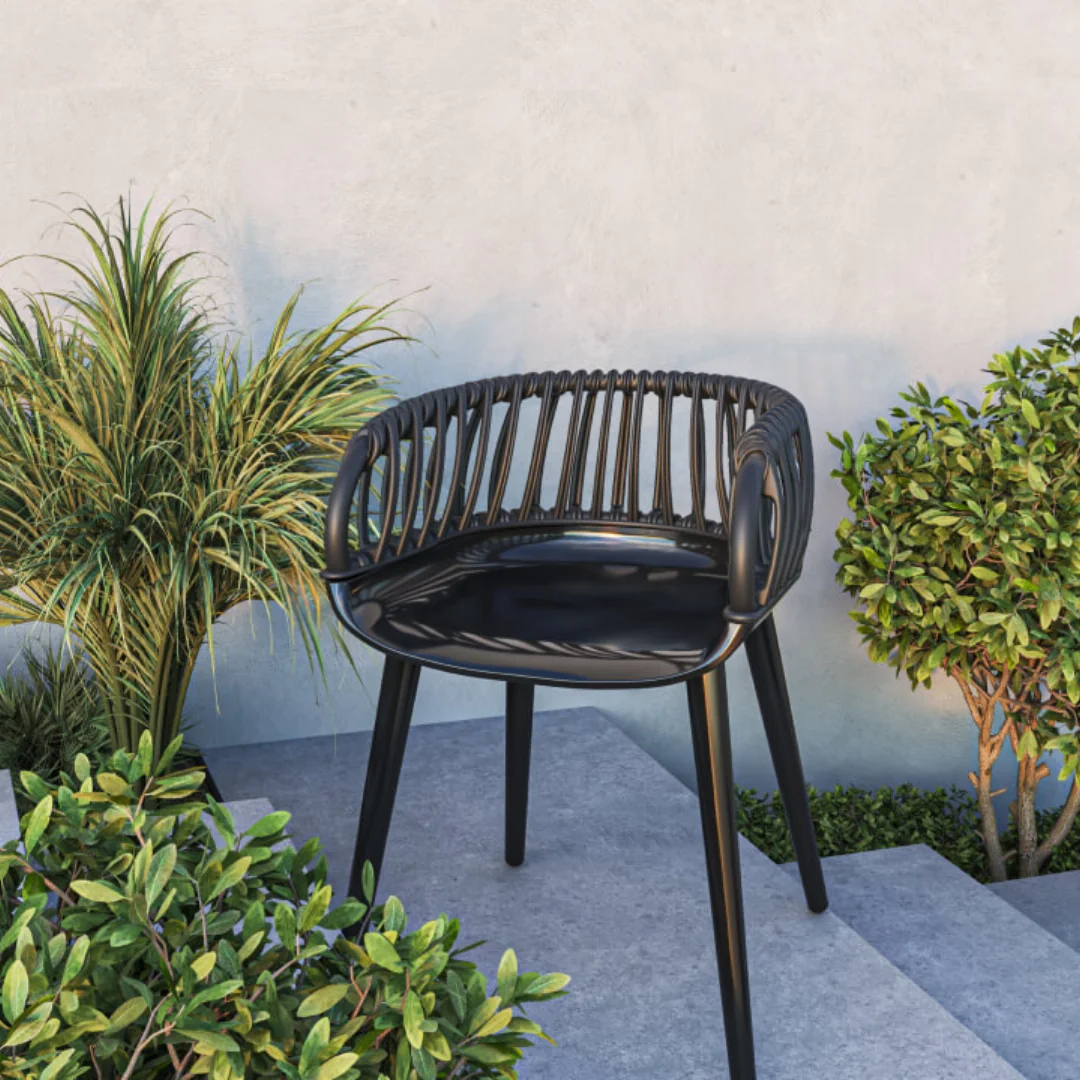 Venezia Kafe Ve Balkon Sandalyesi 2 Li Siyah Siyah