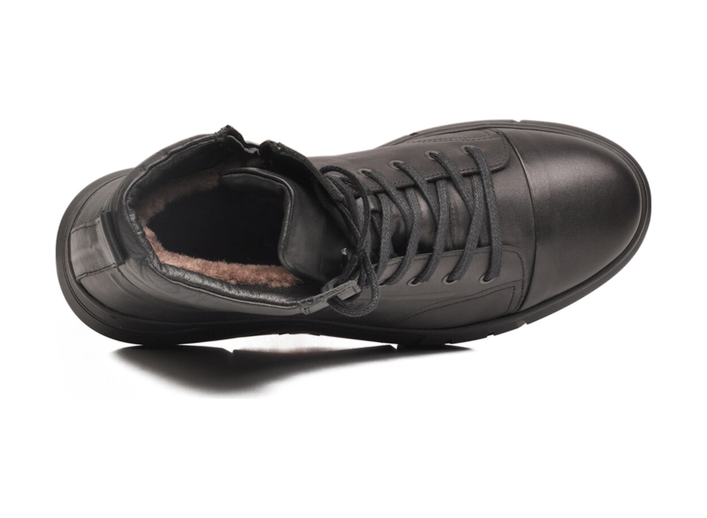 Siyah Deri Kürklü Kaymaz Soğuğa Dirençli Erkek Bot 2k1238-hk-510 M Siyah