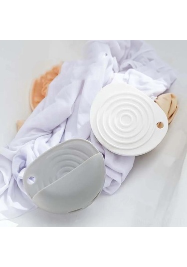 Moveevo Ev Ve Yurt İçin El Tutulu Plastik Kaymaz Mini Çamaşır Tahtası - Çorap Yıkama İçin Kalın Ve Pratik Gri