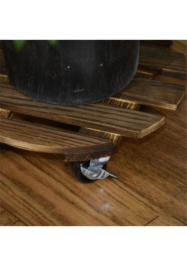 Trendooze Yuvarlak Tekerlek Tabanı, Stand Saksısı Saksısı Evrensel Çiçek Çiçek Ahşap A Ub