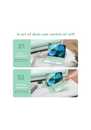 Dancemonkey Bluetooth Klavye - İpad 10.9 2022 Uyumlu, Konforlu Pu Deri Kılıf, 60 Saat Pil Ömrü