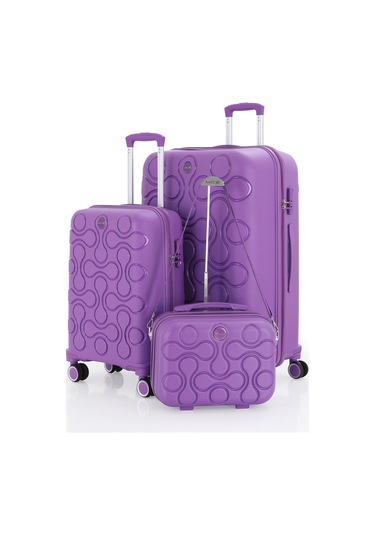 Mçs Polipropilen 3lü Valiz Seti Büyük & Kabin & Makyaj V376 S23sy1000053-set 00014 Mor