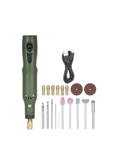 Youtek Usb Şarjlı Yeşil Minik Taşlama Makinesi, 15000 Rpm Hız İle Kesme Ve Parlatma İçin